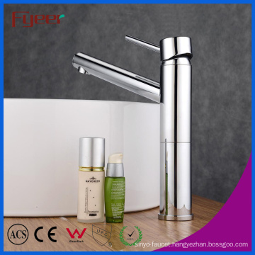Fyeer Chrome Long Spout Single Handle Brass Bathroom Wash Basin Faucet Hot&Cold Water Mixer Tap Wasserhahn